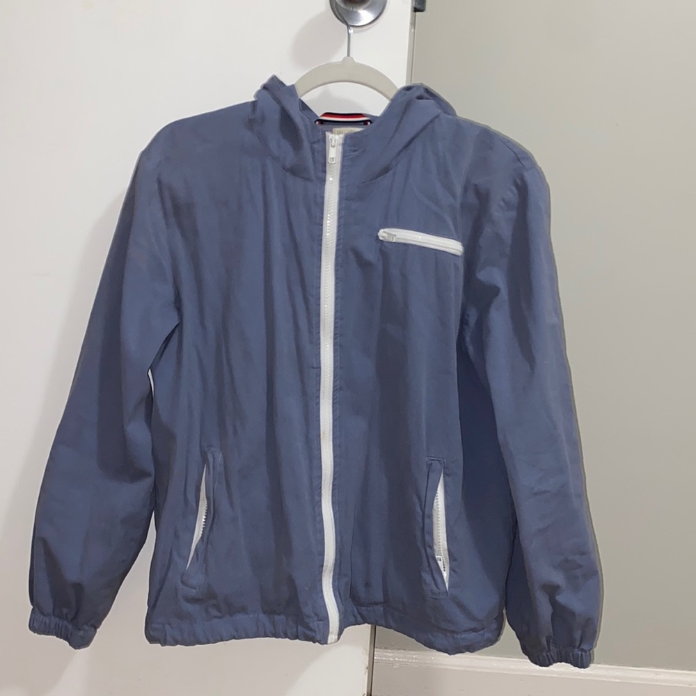 Hooded lite blue jacket